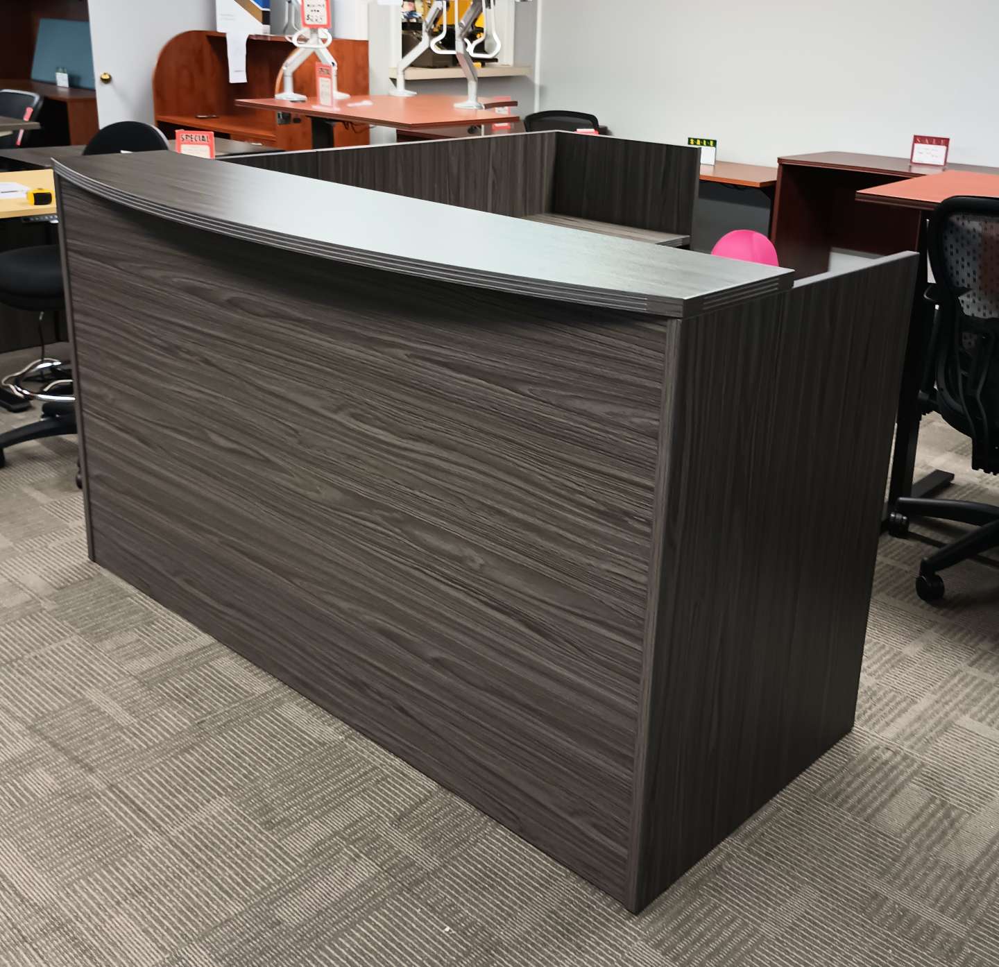 NAPA RECEPTION DESK SLATE GREY RIGHT RETURN