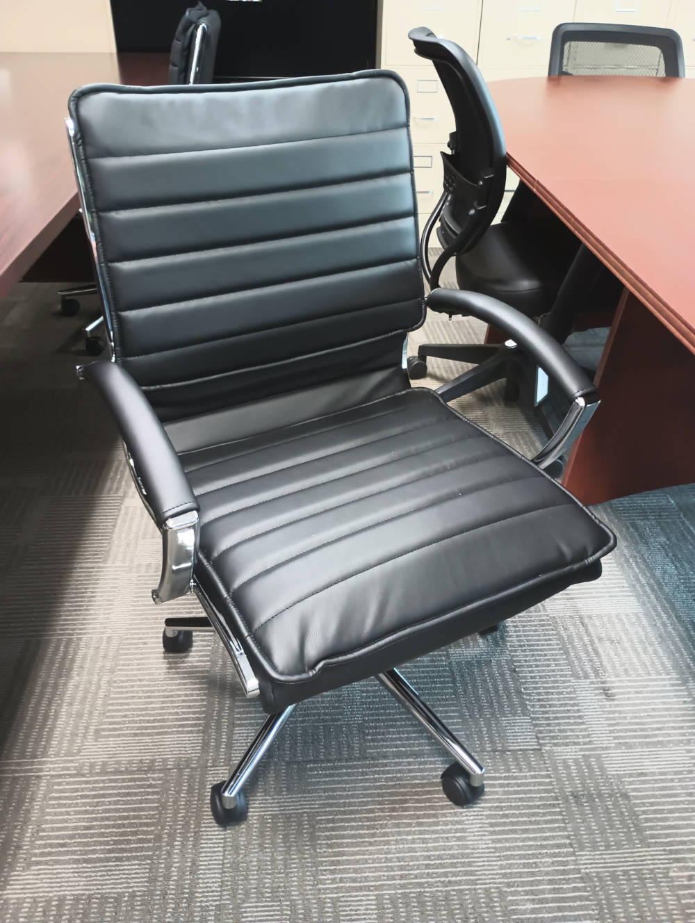 OSP SPX-23591C-U6 BLACK FAUX LEATHER MID BACK CHAIR